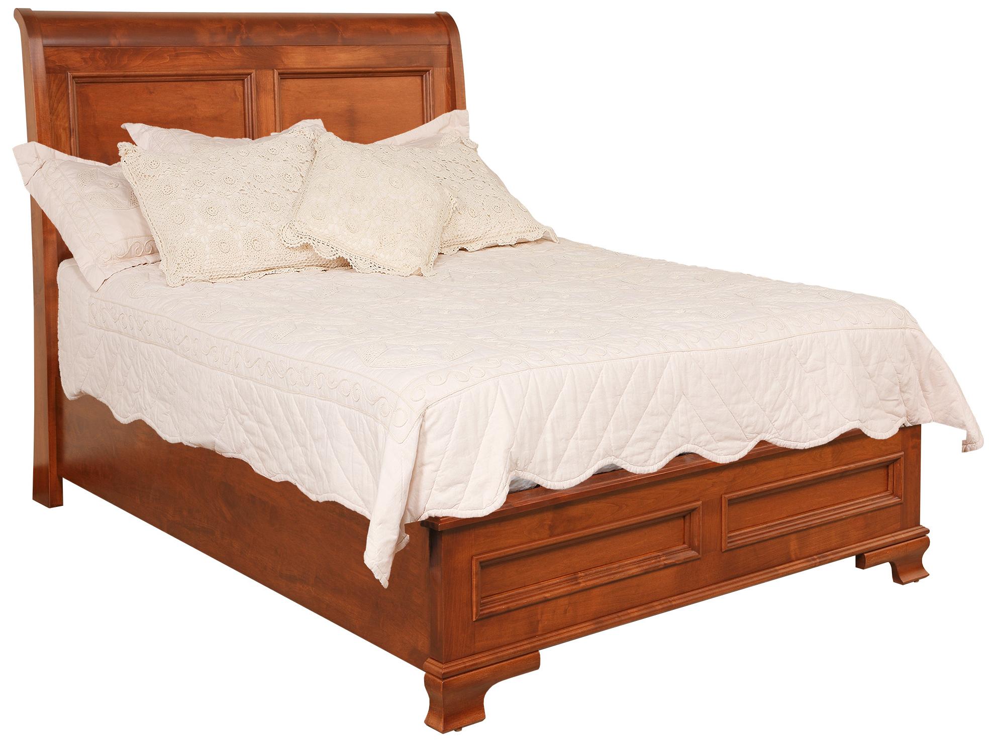 Sleigh Bed with Low Footboard